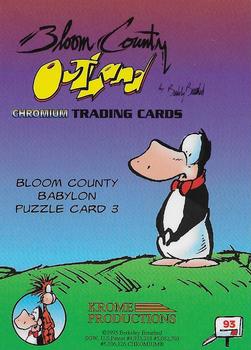 1995 Krome Bloom County / Outland #93 Bloom County Babylon Puzzle Card 3 Back