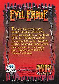 1993 Krome Evil Ernie 1 #43 Evil Ernie's Special Edition #1 cover Back