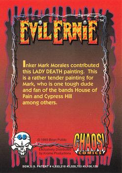 1993 Krome Evil Ernie 1 #65 Lady Death by Mark Morales Back