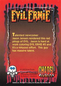 1993 Krome Evil Ernie 1 #66 Evil Ernie pinup by Jason Jensen Back