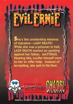1993 Krome Evil Ernie 1 #90 She's the unrelenting mistress of macabr Back