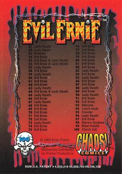 1993 Krome Evil Ernie 1 #100 Evil Ernie Check List Back