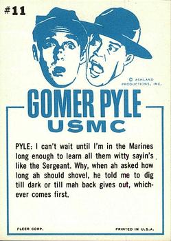 1965 Fleer Gomer Pyle #11 The Sergeant is all for safety. He said dig a hole Back