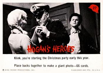 1965 Fleer Hogan's Heroes #27 Klink, you're starting the Christmas party early this year. Front
