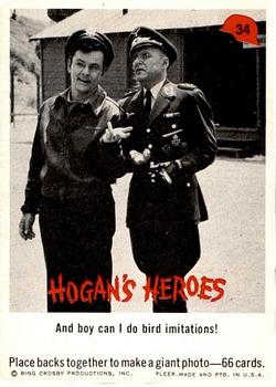 1965 Fleer Hogan's Heroes #34 And boy can I do bird imitations! Front