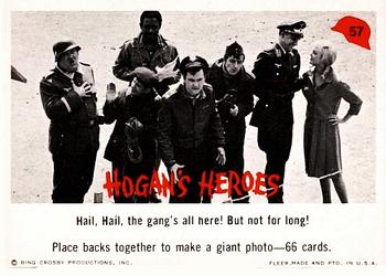 1965 Fleer Hogan's Heroes #57 Hail, Hail, the gang's all here! But not for long! Front