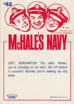 1965 Fleer McHale's Navy #62 You're standing on my skirt! Back
