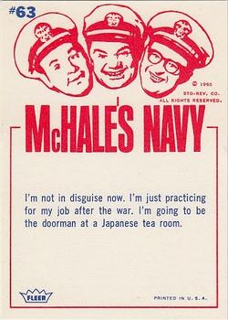 1965 Fleer McHale's Navy #63 Have kimono, will travel! Back