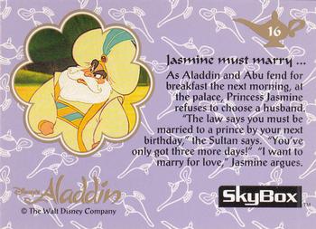 1993 SkyBox Aladdin #16 Jasmine must marry ... Back