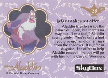 1993 SkyBox Aladdin #28 Jafar makes an offer ... Back