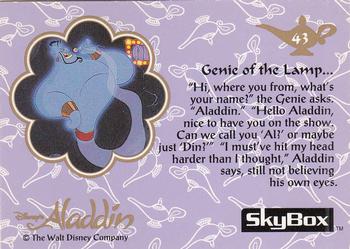 1993 SkyBox Aladdin #43 Genie of the Lamp ... Back