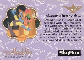 1993 SkyBox Aladdin #48 Aladdin's first wish ... Back