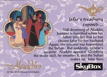 1993 SkyBox Aladdin #61 Jafar's treachery exposed ... Back