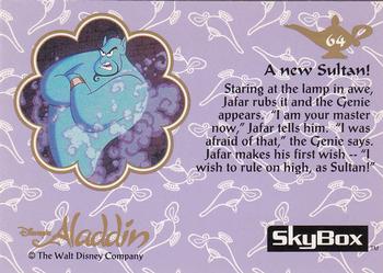 1993 SkyBox Aladdin #64 A new Sultan! Back