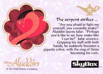 1993 SkyBox Aladdin #72 The serpent strikes ... Back