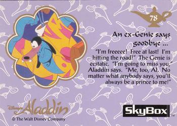1993 SkyBox Aladdin #78 An ex-Genie says goodbye ... Back
