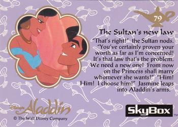 1993 SkyBox Aladdin #79 The Sultan's new law Back