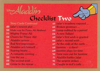 1993 SkyBox Aladdin #90 Disney's Aladdin - Checklist Two Front