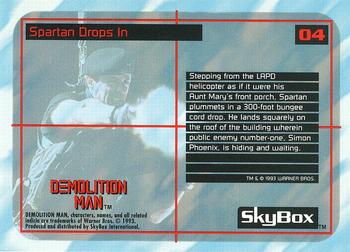 1993 SkyBox Demolition Man #4 Spartan Drops In Back