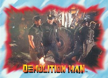 1993 SkyBox Demolition Man #8 Captain Healy Chews Out Spartan Front