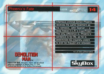 1993 SkyBox Demolition Man #14 Phoenix's Fate Back