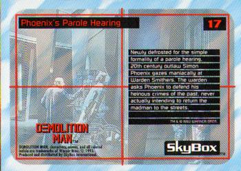 1993 SkyBox Demolition Man #17 Phoenix's Parole Hearing Back