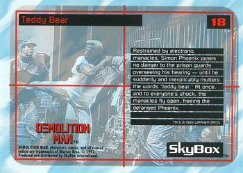 1993 SkyBox Demolition Man #18 Teddy Bear Back