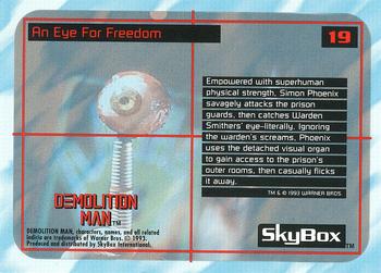 1993 SkyBox Demolition Man #19 An Eye For Freedom Back