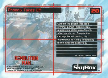 1993 SkyBox Demolition Man #20 Phoenix Takes Off Back