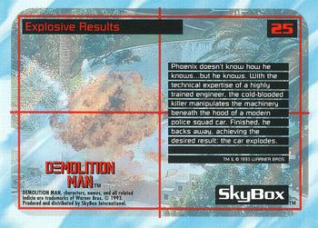 1993 SkyBox Demolition Man #25 Explosive Results Back