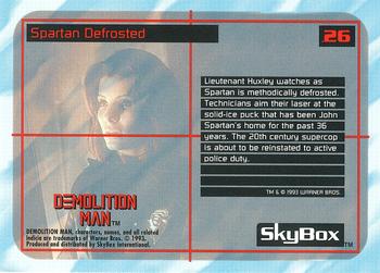1993 SkyBox Demolition Man #26 Spartan Defrosted Back