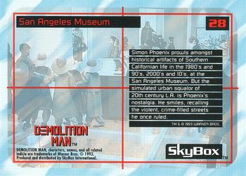 1993 SkyBox Demolition Man #28 San Angeles Museum Back