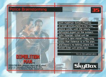 1993 SkyBox Demolition Man #35 Police Brainstorming Back