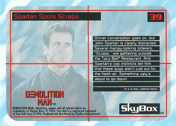 1993 SkyBox Demolition Man #39 Spartan Spots Scraps Back