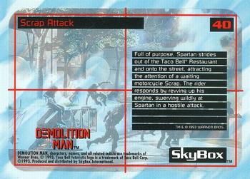 1993 SkyBox Demolition Man #40 Scrap Attack Back