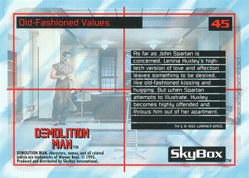 1993 SkyBox Demolition Man #45 Old-Fashioned Values Back
