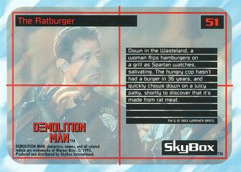 1993 SkyBox Demolition Man #51 The Ratburger Back
