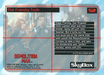1993 SkyBox Demolition Man #52 The Friendly Truth Back