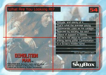 1993 SkyBox Demolition Man #54 What Are You Looking At? Back