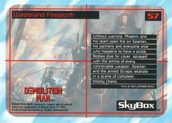 1993 SkyBox Demolition Man #57 Wasteland Firestorm Back