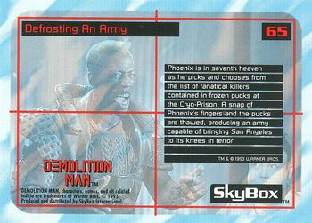 1993 SkyBox Demolition Man #65 Defrosting An Army Back