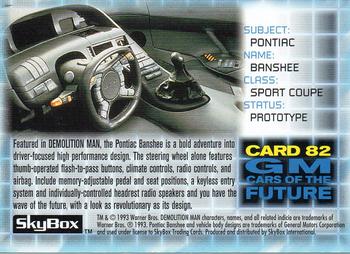 1993 SkyBox Demolition Man #82 Pontiac Banshee Back