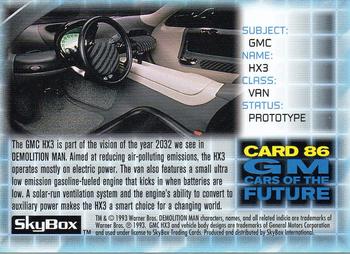 1993 SkyBox Demolition Man #86 GMC HX3 Back