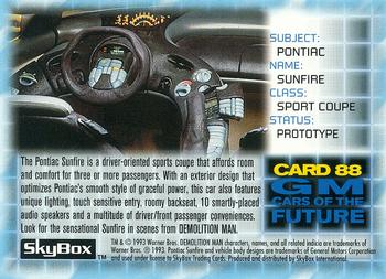 1993 SkyBox Demolition Man #88 Pontiac Sunfire Back