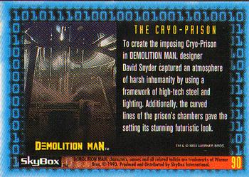 1993 SkyBox Demolition Man #90 The Cryo-Prison Back