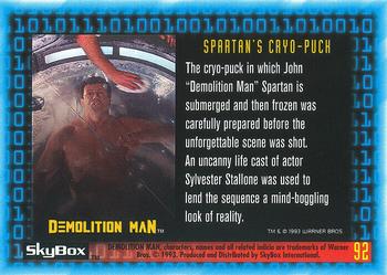 1993 SkyBox Demolition Man #92 Spartan's Cryo-Puck Back