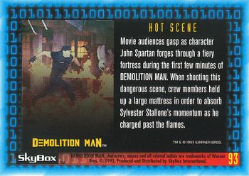 1993 SkyBox Demolition Man #93 Hot Scene Back