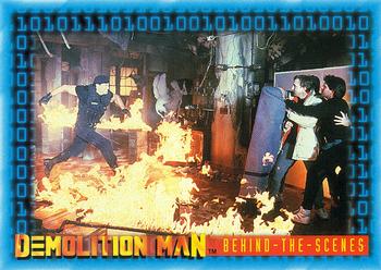 1993 SkyBox Demolition Man #93 Hot Scene Front
