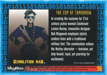 1993 SkyBox Demolition Man #96 The Cop of Tomorrow Back