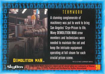 1993 SkyBox Demolition Man #98 Teamwork Back